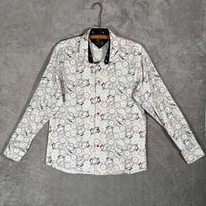 Marco By Maldo Bicycle Print Button Down Shirt Men XL Cycling Hipster Indie Euro